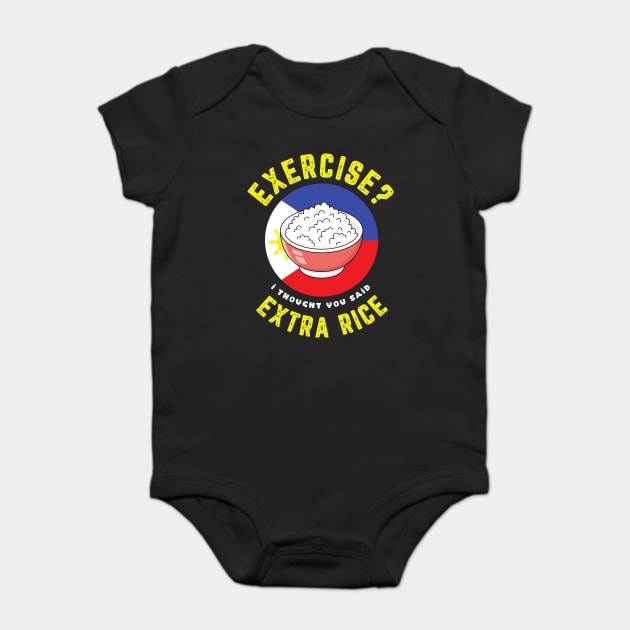 Filipino Pinoy Pride Philippines Food Adobo Baby Bodysuit by QuirkyQuest Creations